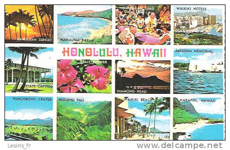 CP - PHOTO - HONOLULU - HAWAII - MULTIVUES - HAWAIIAN SUNSET - HANAUMA BAY - WAIKIKI HOTELS - STATE CAPITOL - DIAMOND HE - Honolulu