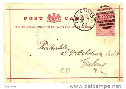 VIC079 / Melbourne 1884 - Lettres & Documents