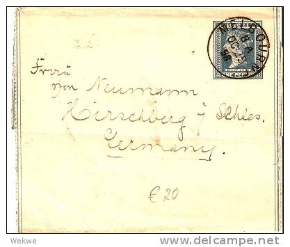 VIC097 / Melbourne Streifband 1898 Nach Deutschland (wrapper) - Covers & Documents