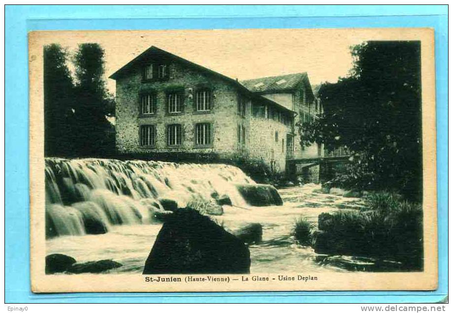 B - 87 - SAINT JUNIEN - La Glane - Usine Deplan - édit Bureau De Tabac Place De La République - Saint Germain Les Belles