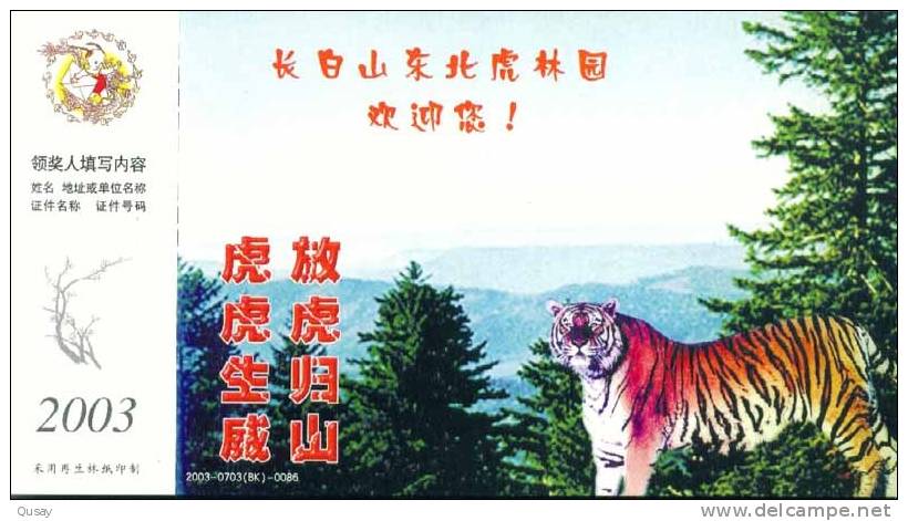 Tiger  ,   Pre-stamped Card , Postal Stationery - Neushoorn