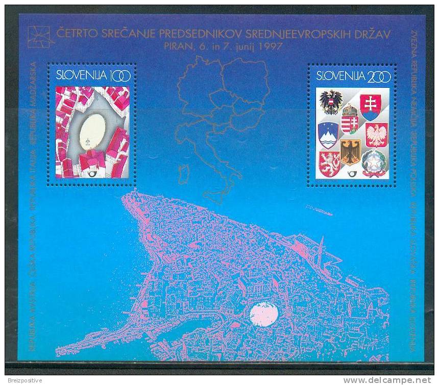 Slovenie Slovenia 1997 - Réunion Des Présidents D´Europe Centrale / Meeting Of Central Europeans Heads Of State - MNH - Stamps