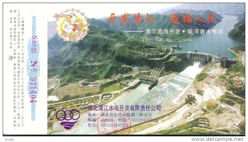 Jinjiang Hydroelectric Power Station ,   Pre-stamped Card , Postal Stationery - Eau