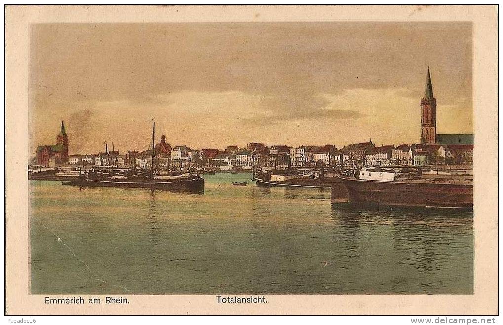 D - NRW - Emmerich Am Rhein - Totalansicht - Ed. JWB 156 (gefärbt / Colorisée) - [Hafen / Port - Vue Générale] - Emmerich