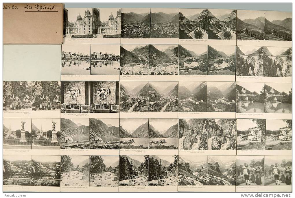 SERIE DE 24 CPA Stéréo PYRENEES Numérotées De 1 à 24 - Stereoscopische Kaarten