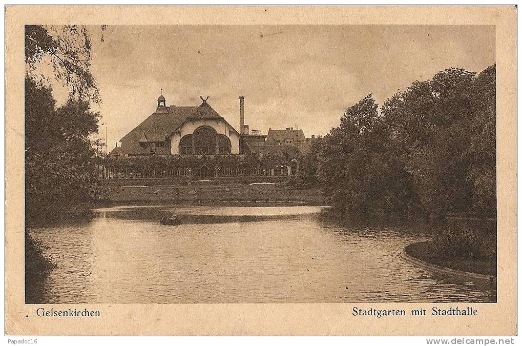 D - NRW - Gelsenkirchen - Stadtgarten Mit Stadhalle - 1923 - Gelsenkirchen