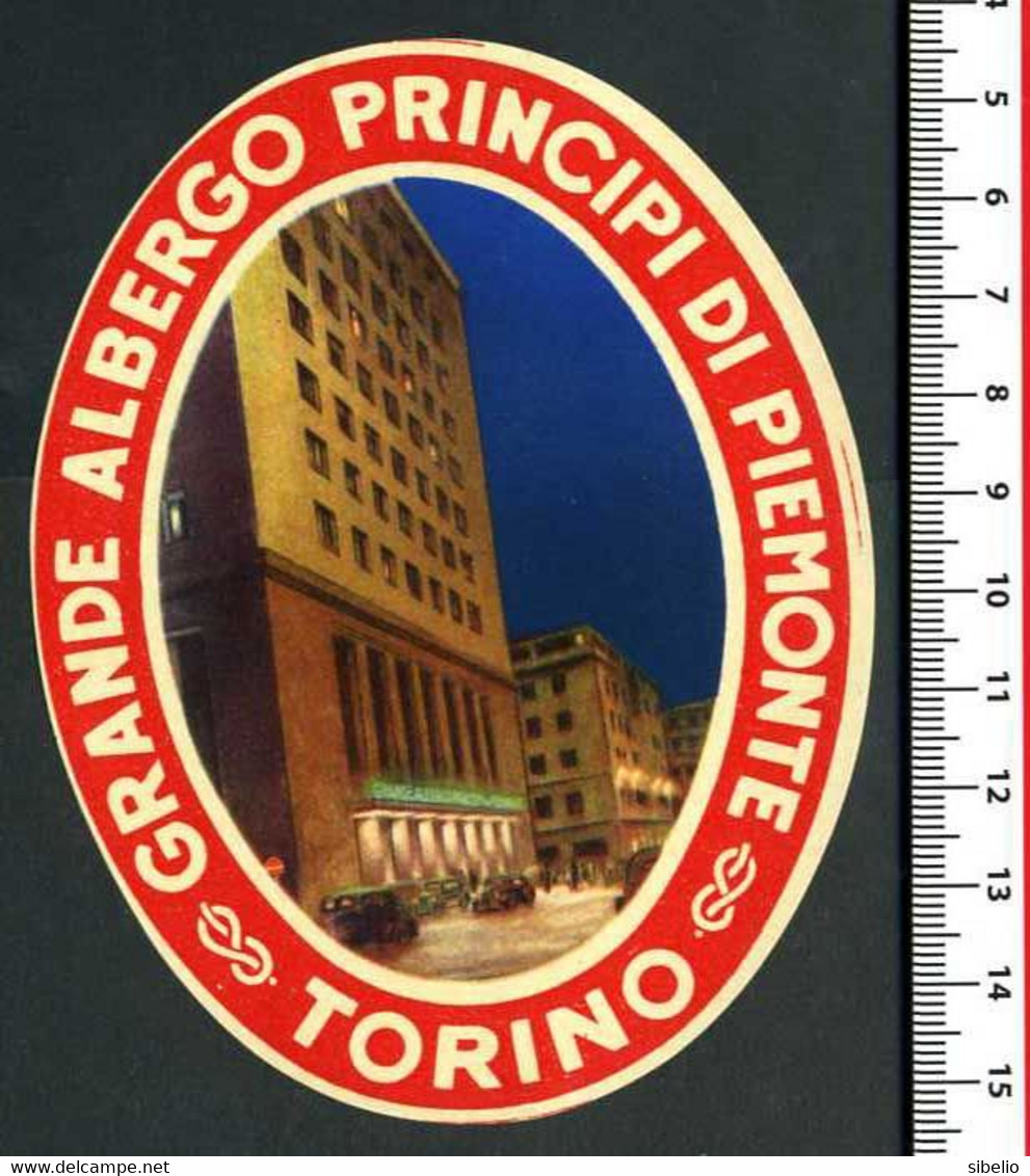 Torino - Etichetta Di "Albergo Principe Di Piemonte" - Rif. Ha 077 - Hotel Labels