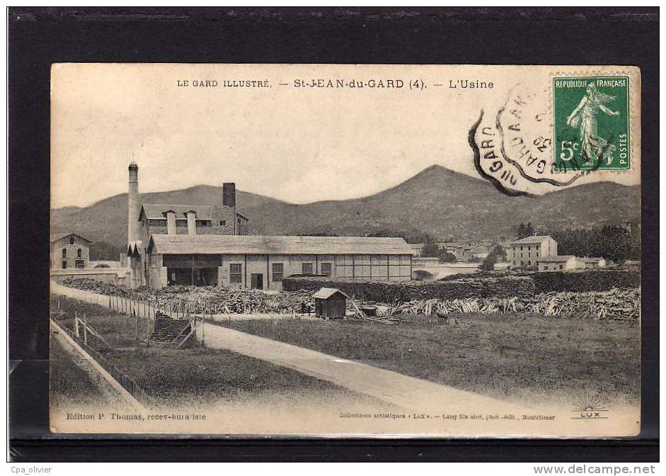 30 ST JEAN DU GARD Usine,Cachet Ambulant St Jean à Anduze, Ed Thomas Lang 4, Gard Illustré, 1912 - Saint-Jean-du-Gard