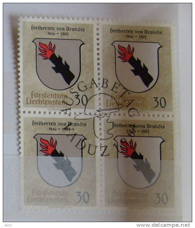 Liechtenstein 1964 Bloc X 4 FDC : Armes Nobles : Barons De Brandis _ Blason - Oblitérés