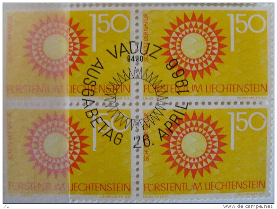 Liechtenstein 1966 Bloc X 4 FDC : Protection Nature - Oblitérés