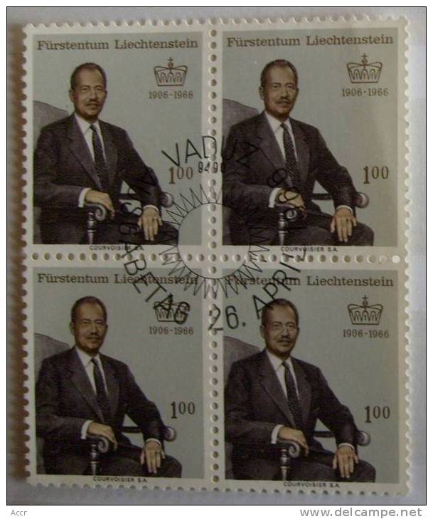 Liechtenstein 1966 Bloc X 4 FDC : 60 Ans Du Prince François-Joseph II - Usados