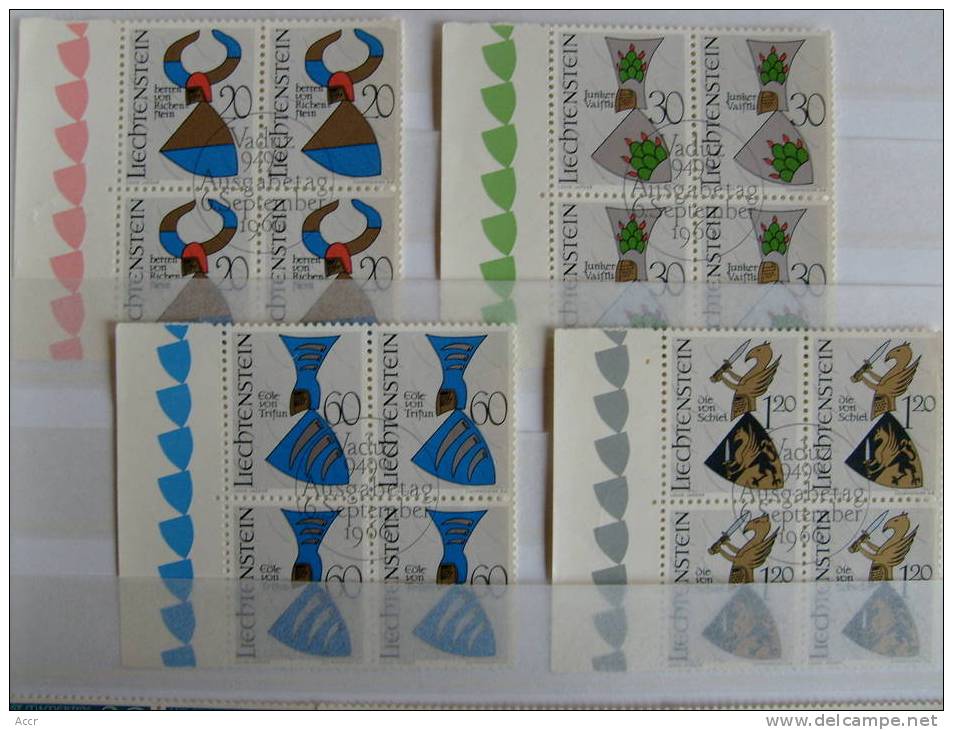Liechtenstein 1966 Bloc X 4 FDC : Armes Nobles Triesen _ Blason - Used Stamps