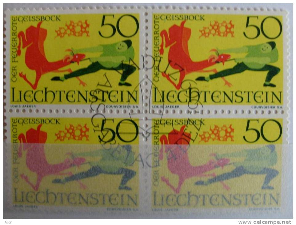 Liechtenstein 1969 Bloc X 4 FDC : Légendes - Oblitérés