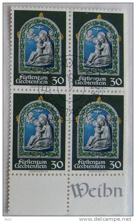 Liechtenstein 1971 Bloc X 4 FDC : NOEL Madone Sculpture D'Andréa Della Robbia - Gebraucht