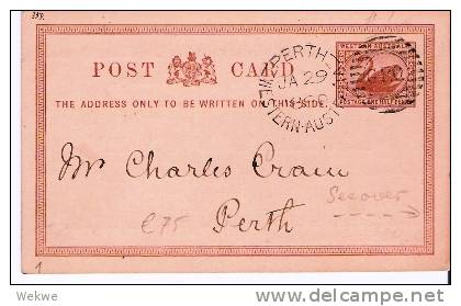 WA015/ Ortskarte Perth 1880, Wählerwerbung Für Sitz Legislative Council - Briefe U. Dokumente
