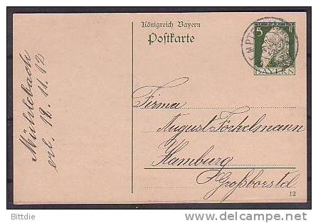 Bayern, P 87/I/02 , O (326)* - Enteros Postales