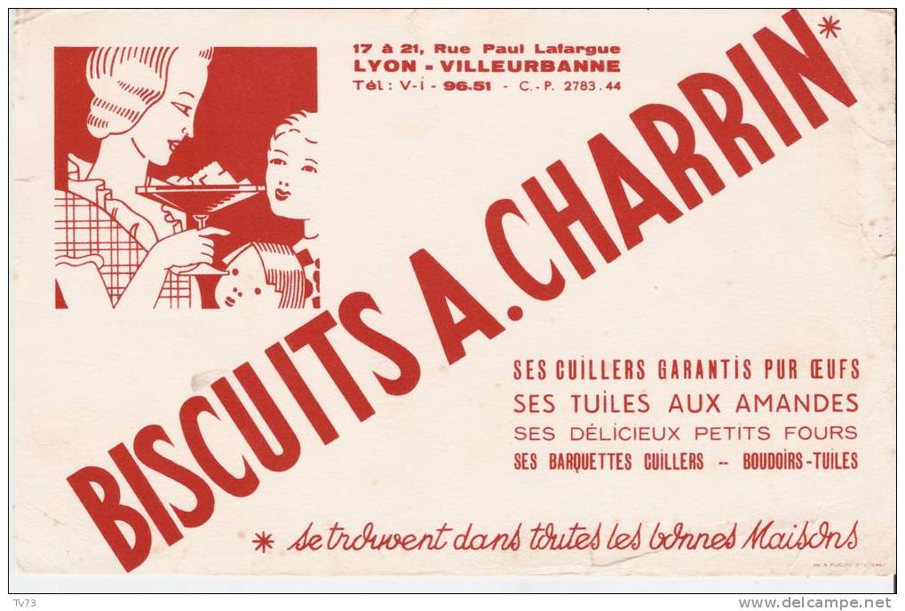 #Bv049  - Biscuits A CHARRIN - Lyon - Villeurbanne - Lebensmittel