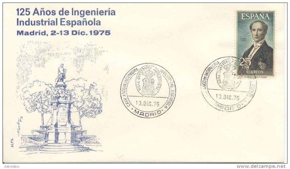 125 Años Ingeniería Industrial Española 1975 Espagne Obliteration Ingénieur - Autres & Non Classés