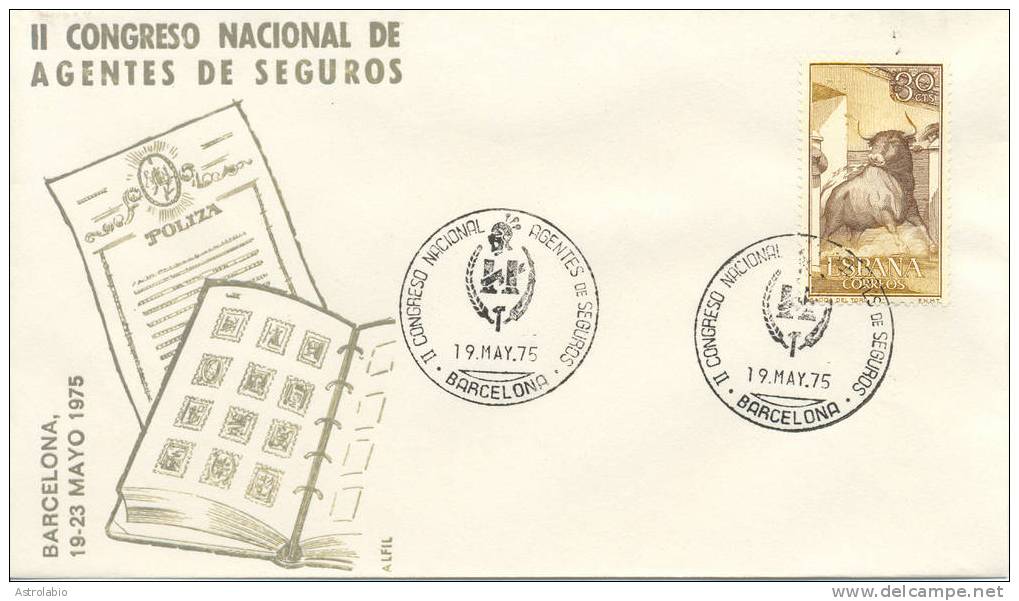 Congreso Nacional De Agentes De Seguros 1975 Espagne Obliteration - Altri & Non Classificati