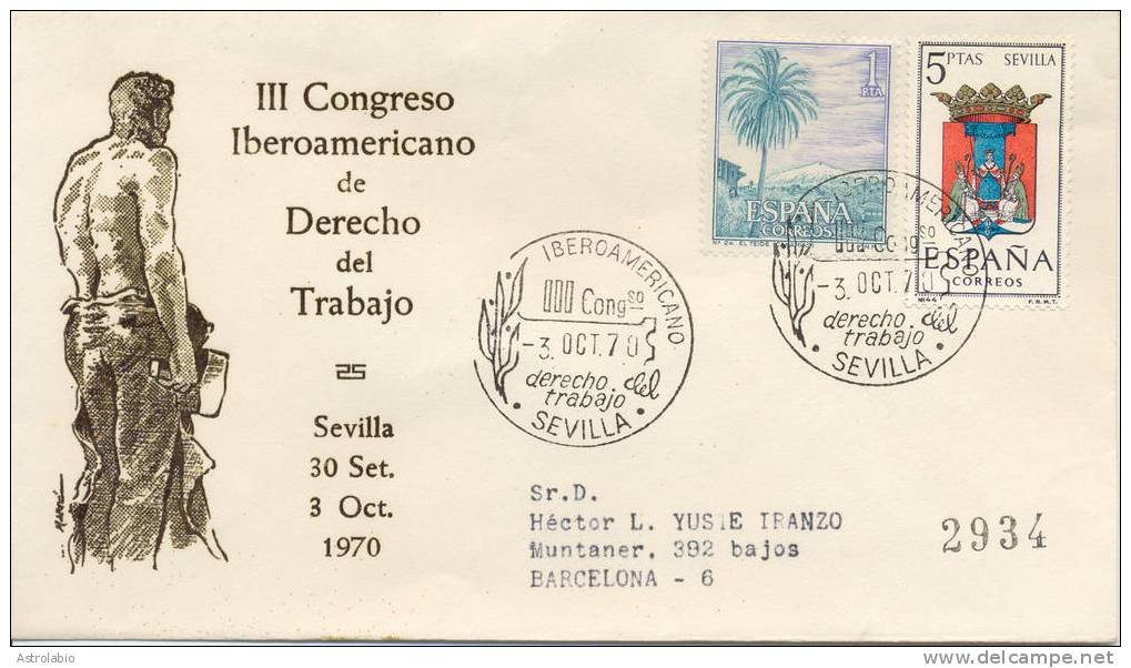 Sevilla Congreso Iberoamericano Del Derecho Del Trabajo 1970 Espagnerecommande - Otros & Sin Clasificación