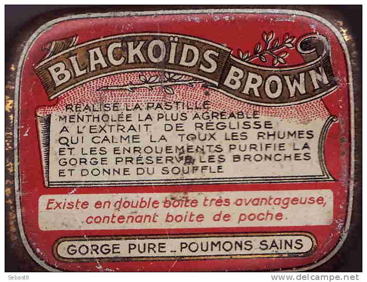 BLACKOIIDS BROWN I BARONET PHARMACIEN 20 RUE ERNEST LACOSTE PARIS XII - Scatole