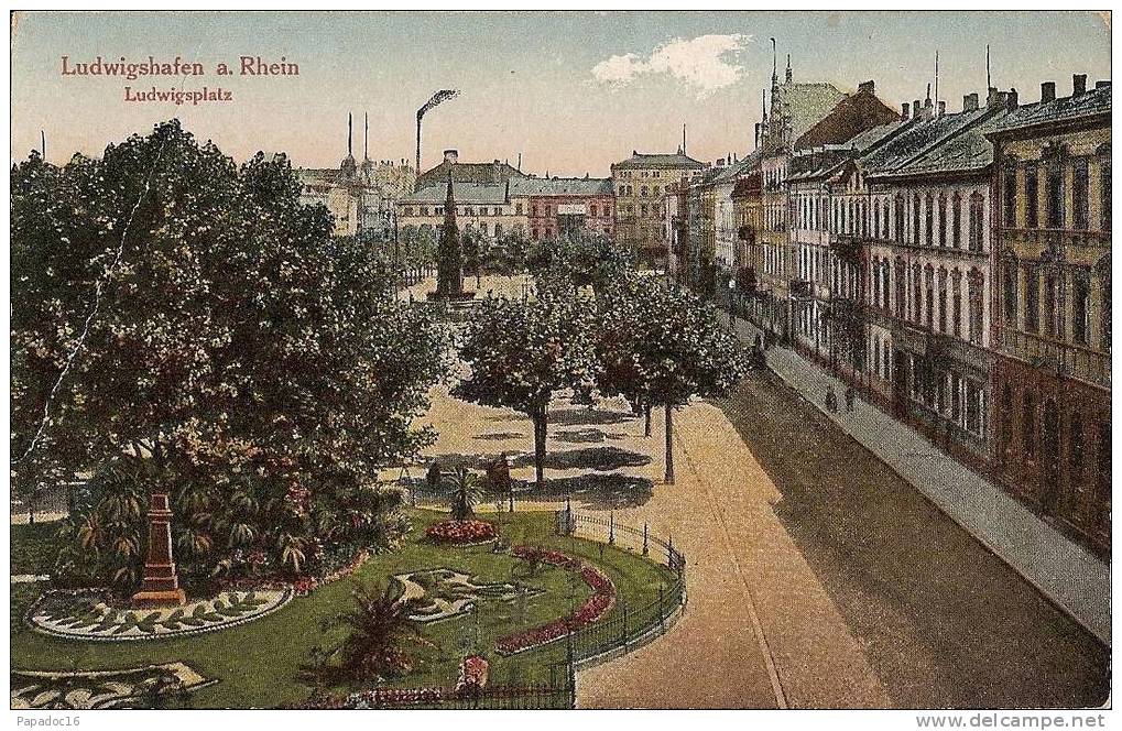 D - NP - Ludwigshafen A. Rhein - Ludwigsplatz - (gefärbt / Colorisée) - 1920 - Ludwigshafen