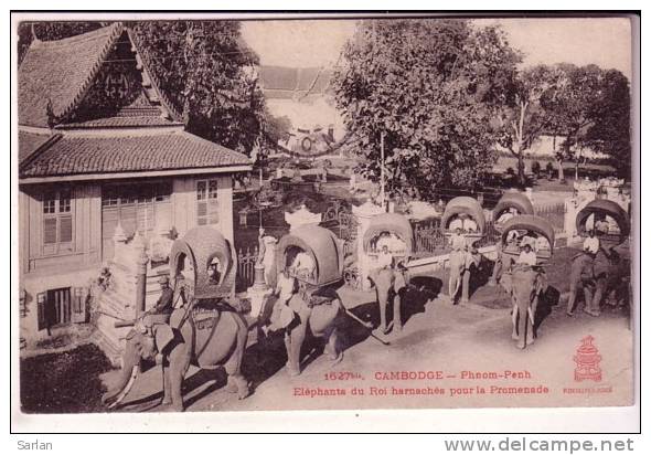 CAMBODGE , Indochine , PHNOM-PENH , Edit Dieulefils N° 1627 Bis , Elephants Du Roi ...... - Cambodge