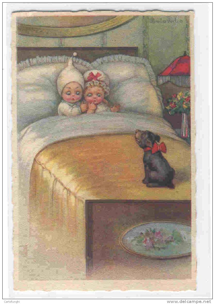 M COLOMBO ILLUSTRATORE 1926 BAMBINI  CHILDREN  ENFANTS  KINDER NIÑOS  CAGNOLINO  LITTLE DOG  HUND  CHIEN  PERRO - Colombo, E.