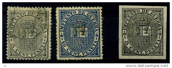 1873 - LOT DE 3 TIMBRES - - War Tax