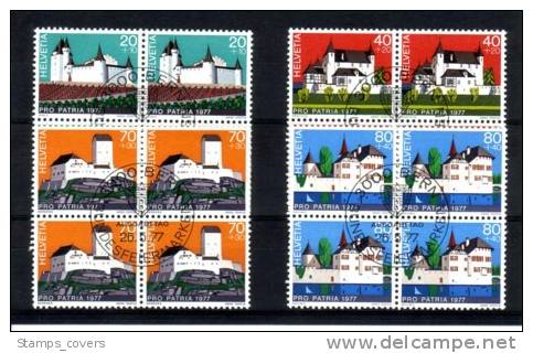 SWITZERLAND USED MICHEL 1096/99 (4) EUR 16.00 PRO PARTRIA 1977 - Gebraucht