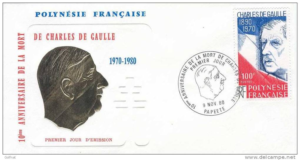 1980 1° JOUR DE GAULLE POLYNESIE - De Gaulle (General)
