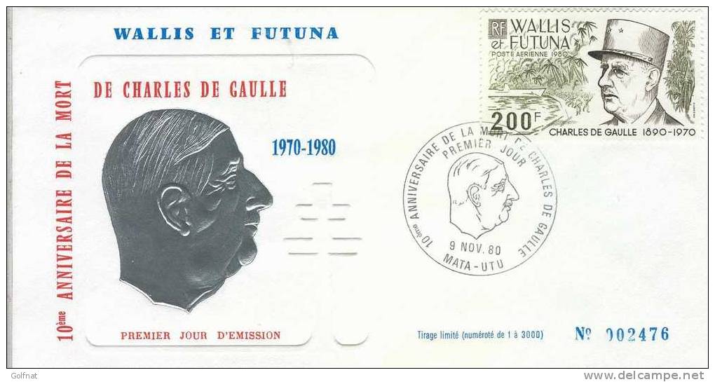 1980 1° JOUR DE GAULLE WALLIS ET FUTUNA - De Gaulle (Général)