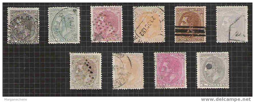 ESPAGNE, SPAIN, 1876-82  EDIFIL 164 175 177 179 192 200-208 210-212 @ - Used Stamps