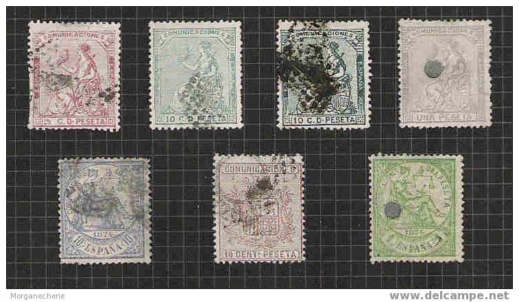 ESPAGNE, SPAIN, 1873-74  EDIFIL 132-133-138-145-150-153 @ - Gebraucht