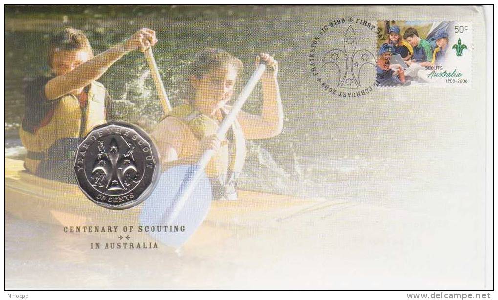 Australia-2008 Centenary Of Scouting Coin  FDC - Other & Unclassified