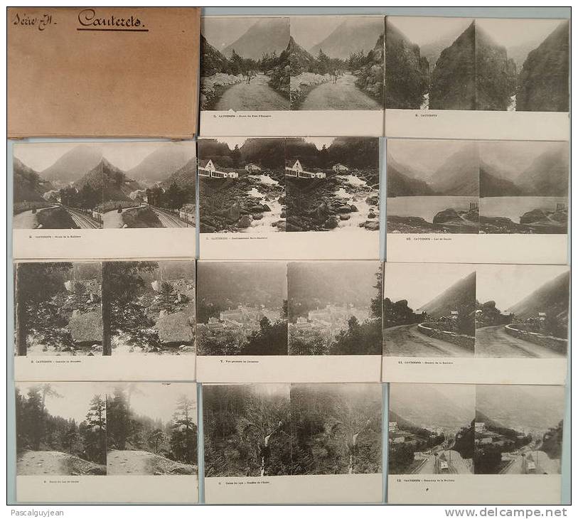 12 CPA Stéréo CAUTERETS Numérotées De 1 à 12 - Stereoscope Cards