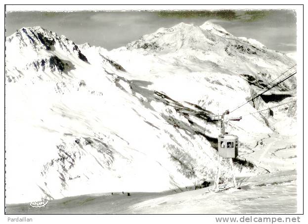 73. VAL-D'ISERE.  TELEPHERIQUE DU SOLAISE. PANORAMA SUR BELLEGARTDE ET LE LAC DE TIGNES. BEAU PLAN - Val D'Isere