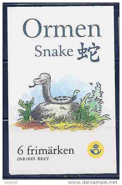 FAUNA - SNAKES  - VF SWEDEN  - BOOKLET - CARNET - Yvert # C 2195 - VF USED - Snakes