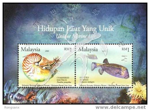 2007 MALAYSIA-BRUNEI JOINT SEA LIFE 2V+MS - Joint Issues