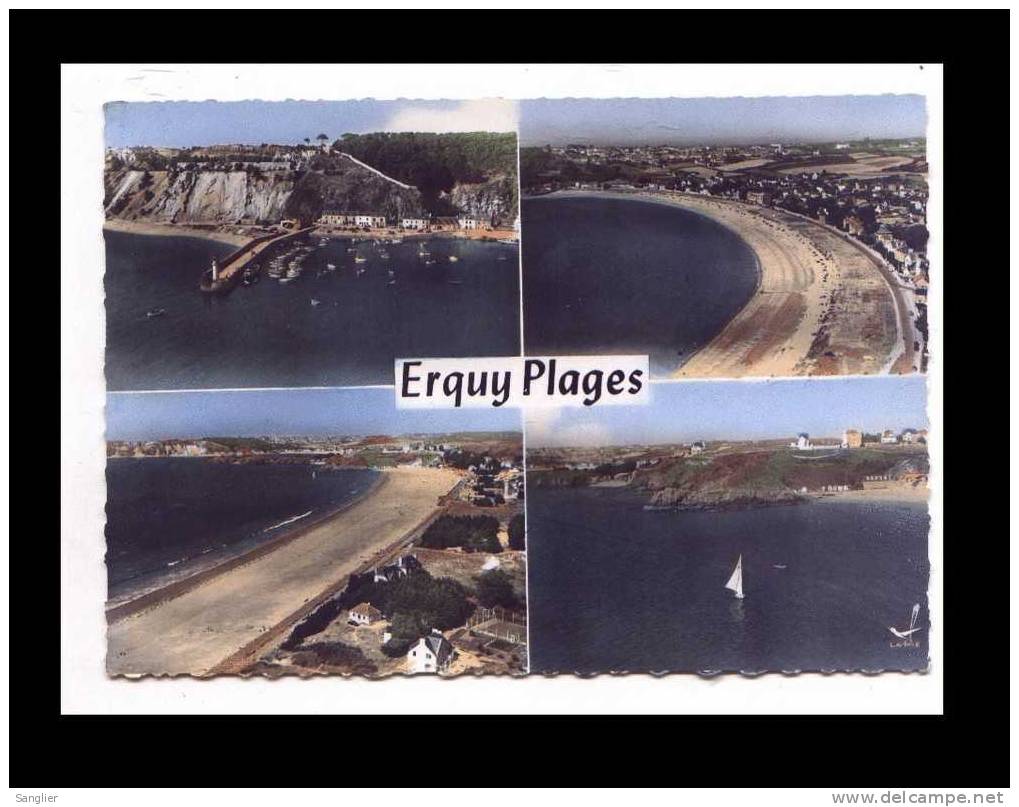 ERQUY-PLAGES - LE PORT . PLAGE DU BOURG ET VUE SUR TU-ES-ROC....MULTIVUES... . - Erquy