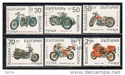 BULGARIE - 1992 - Historie De La Motocylettes  - 6v Obl. - Moto