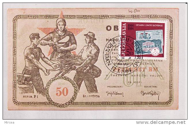 5098  - Yougoslavie Carte Maximum 1984 - Monnaies
