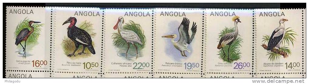 ANGOLA  1984  ++   689 A/F  Grues  Pelican  Aigle Aquatiques Cote 2014=   10 Euros - Angola