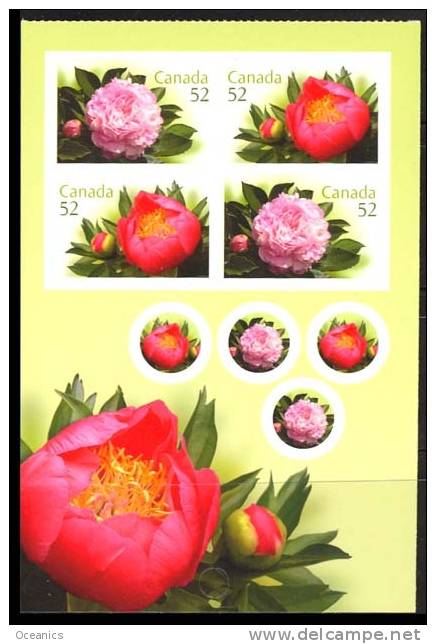 Canada (Scott No.2261a - Pivoines / Ponnies) [**] Panneau De Carnet / Booklet Panel - Neufs