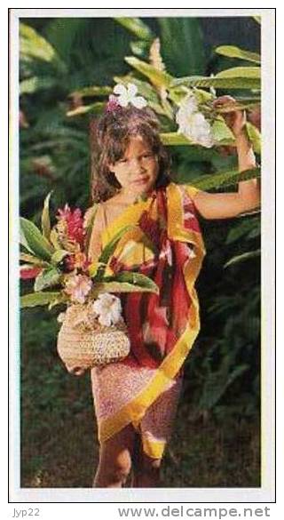 Jolie CP Double Tahiti Petite Fille Enfant Fillette Avec Fleurs - Format 10 X 18.7 - écrite - Tahiti