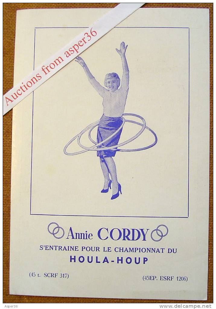 Musique: Feuille Réclame "Annie Cordy & Championnat Du Houla-Houp" - Collections