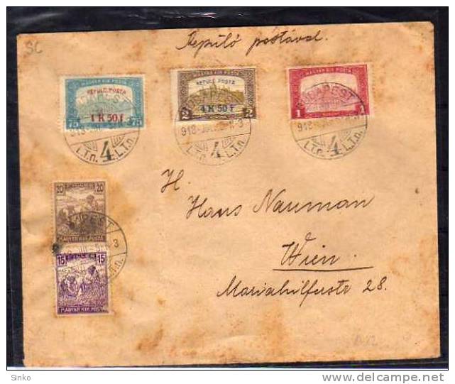1918. Aeroplane Post In Letter, To Vienna - Used Stamps