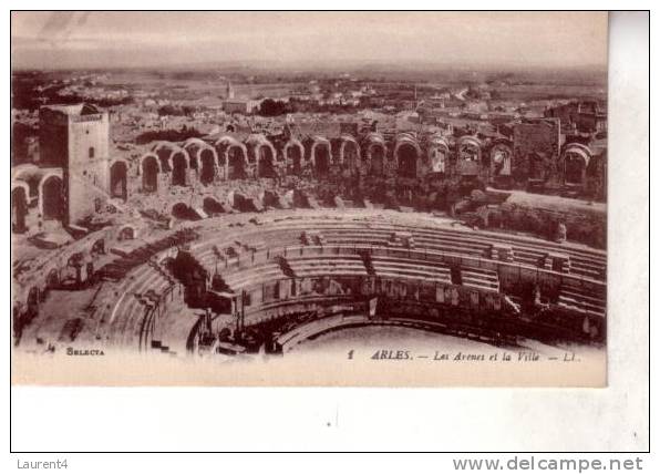 Carte Postale Antique De Arles - Old - Vintage Gladiator Postcards - Arene De Arles - Storia