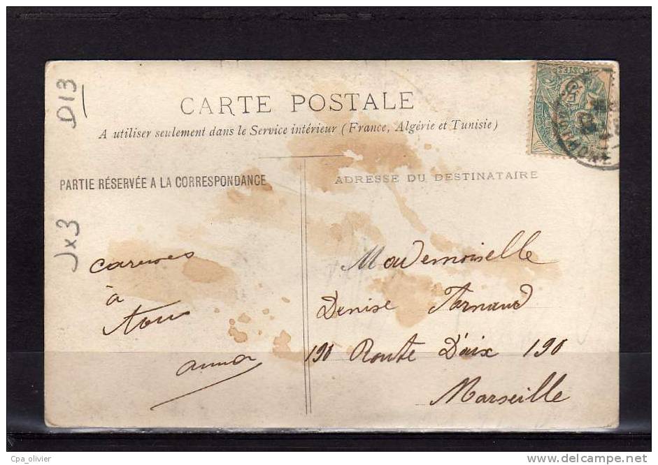 13 XX Carte Photo, Imprimerie, Devanture Animée, Magasin, Lettres Décès, Marseille?, 1906 *** A LOCALISER *** - Winkels