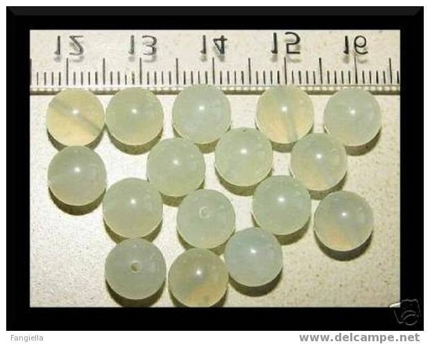 Lot 5 Perles En Véritable Serpentine New Jade 8mm - Perles